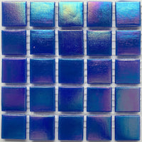 Verre Mosaique - glass mosaic -Glasmosaik-glasmozaïek-Glasmozaiek Iriserend 20mm Saffierblauw - mosaicshop