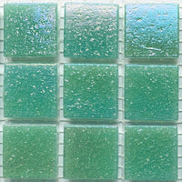 Verre Mosaique - glass mosaic -Glasmosaik-glasmozaïek-Glasmozaiek Iriserend 20mm Turkoois - mosaicshop