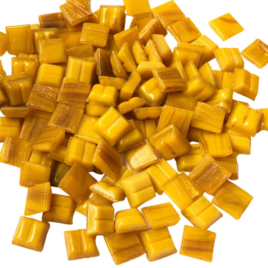 Glasmozaiek met Goud Dooradert 10mm Oker