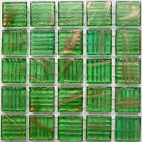 Verre Mosaique - glass mosaic -Glasmosaik-glasmozaïek-Glasmozaiek met Goud Dooradert 20mm Absint - mosaicshop
