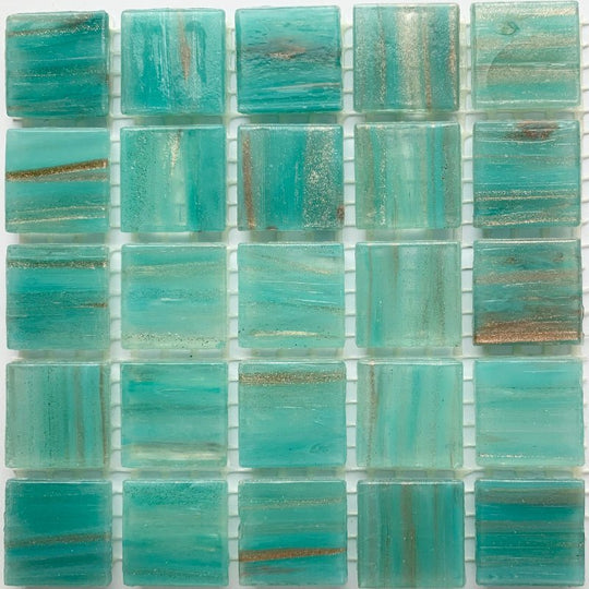 Glasmosaik Gold 20mm  Nilblau