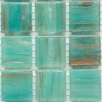 Verre Mosaique - glass mosaic -Glasmosaik-glasmozaïek-Glasmozaiek met Goud Dooradert 20mm Nijlblauw - mosaicshop