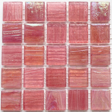 Verre Mosaique - glass mosaic -Glasmosaik-glasmozaïek-Glasmozaiek met Goud Dooradert 20mm Roze - mosaicshop