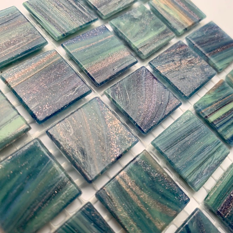 Verre Mosaique - glass mosaic -Glasmosaik-glasmozaïek-Glasmozaiek met Goud Dooradert 20mm Toermalijn - mosaicshop