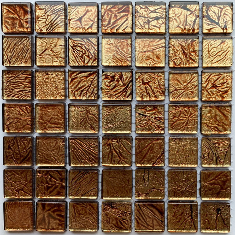 Verre Mosaique - glass mosaic -Glasmosaik-glasmozaïek-Glasmozaiek Spiegel 20mm Brons - mosaicshop