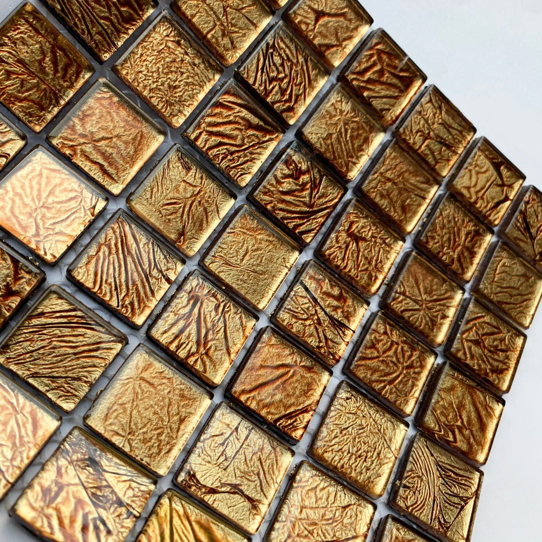 Verre Mosaique - glass mosaic -Glasmosaik-glasmozaïek-Glasmozaiek Spiegel 20mm Brons - mosaicshop