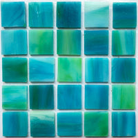 Verre Mosaique - glass mosaic -Glasmosaik-glasmozaïek-Glasmozaiek Tiffany Glacier 20mm Zeegroen - mosaicshop