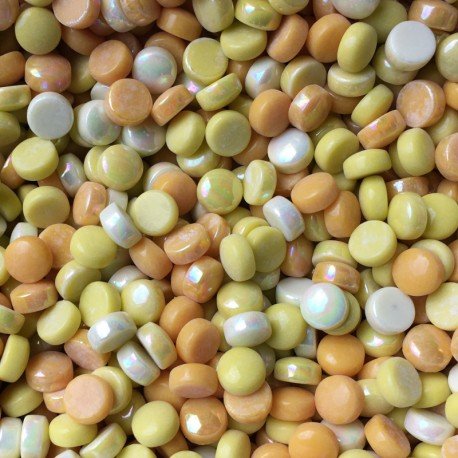 Glasrunden 12mm  Gelb-Mix