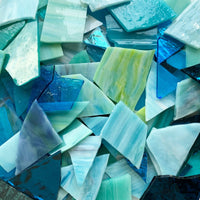 Verre Mosaique - glass mosaic -Glasmosaik-glasmozaïek-Glasscherven Glasscherven Zeeblauwmix - mosaicshop