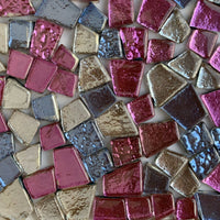 Verre Mosaique - glass mosaic -Glasmosaik-glasmozaïek-Glastegel met Spiegel Rozemix - mosaicshop