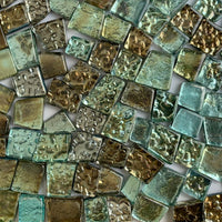 Verre Mosaique - glass mosaic -Glasmosaik-glasmozaïek-Glastegel met Spiegel Vorstmix - mosaicshop