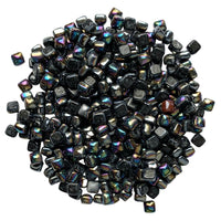 Verre Mosaique - glass mosaic -Glasmosaik-glasmozaïek-Micro Glasmozaiek 4,8mm Parelmoer Zwart - mosaicshop