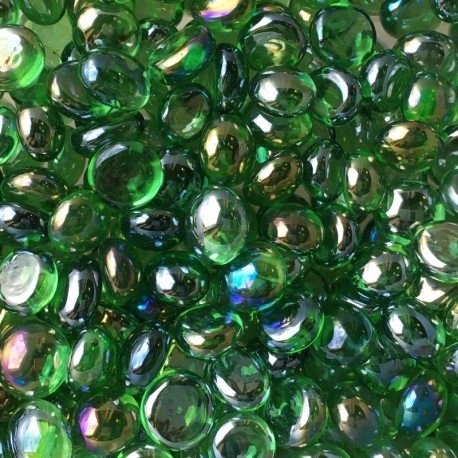 Verre Mosaique - glass mosaic -Glasmosaik-glasmozaïek-Mini Glasdruppels 9-13mm Diamantgroen - mosaicshop