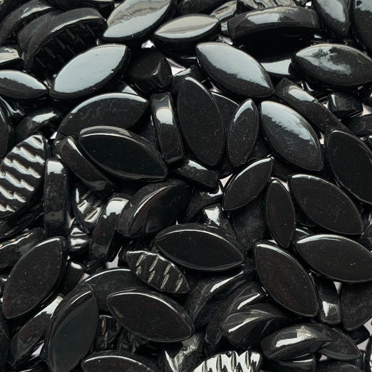 Mosaiksteinen Elipsenform Glas  Schwarz