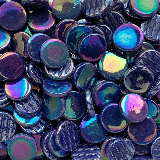 Glas-Pastillen Perle 18mm  Dunkelblau 