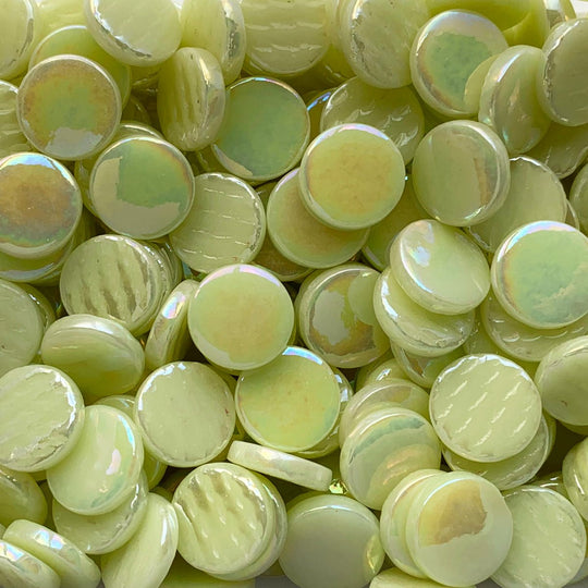 Glas-Pastillen Perle 18mm  Hellgelb 