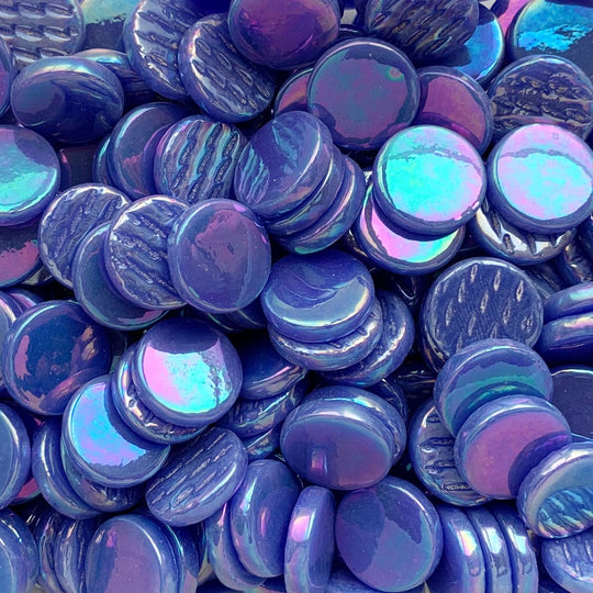 Glas-Pastillen Perle 18mm  Warmes Blau 