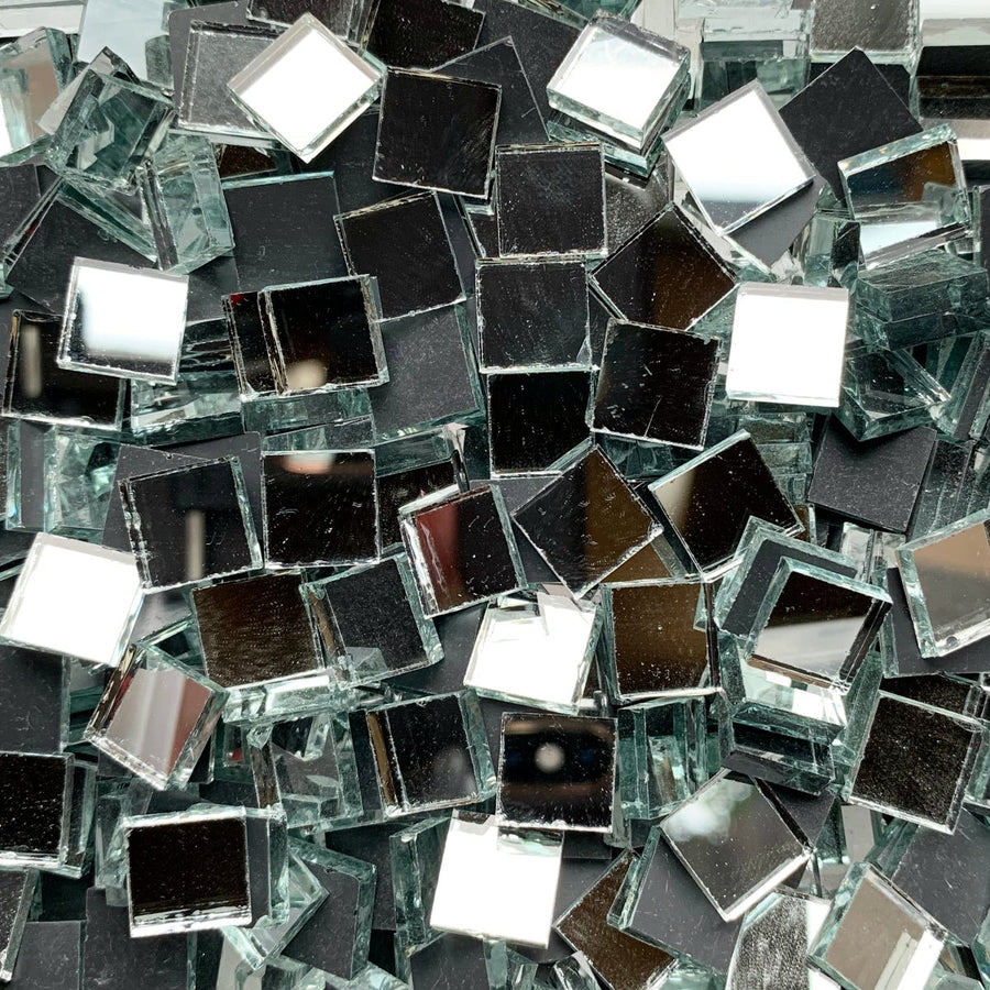 Verre Mosaique - glass mosaic -Glasmosaik-glasmozaïek-Spiegel 10mm Zilver - mosaicshop
