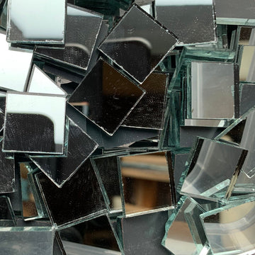 Verre Mosaique - glass mosaic -Glasmosaik-glasmozaïek-Spiegel 20mm Zilver - mosaicshop