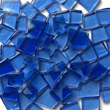 Verre Mosaique - glass mosaic -Glasmosaik-glasmozaïek-Transparante Glaspuzzels Blauw - mosaicshop