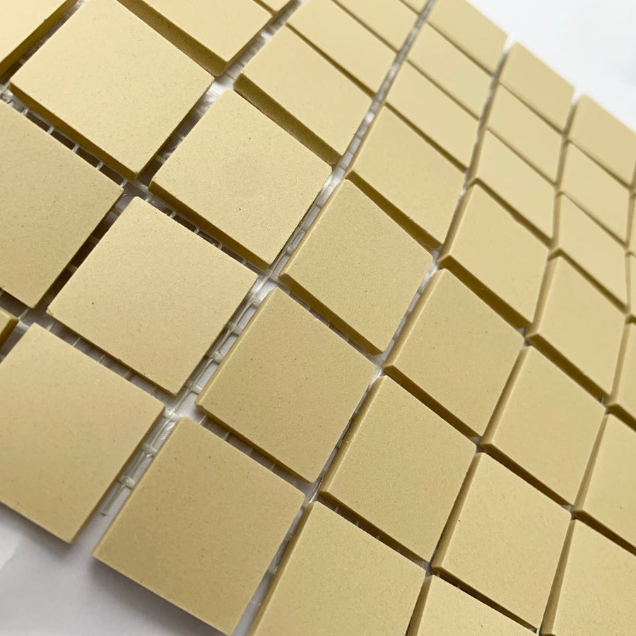Winckelmans Ivoire – matte mozaïektegels van 20x20 mm op gaas