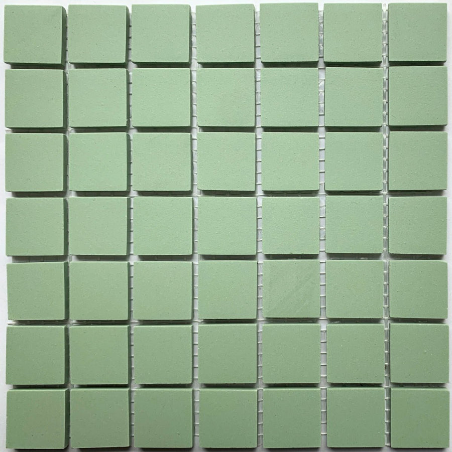 Winckelmans Pistache – carreaux de mosaïque mats de 20x20 mm sur filet