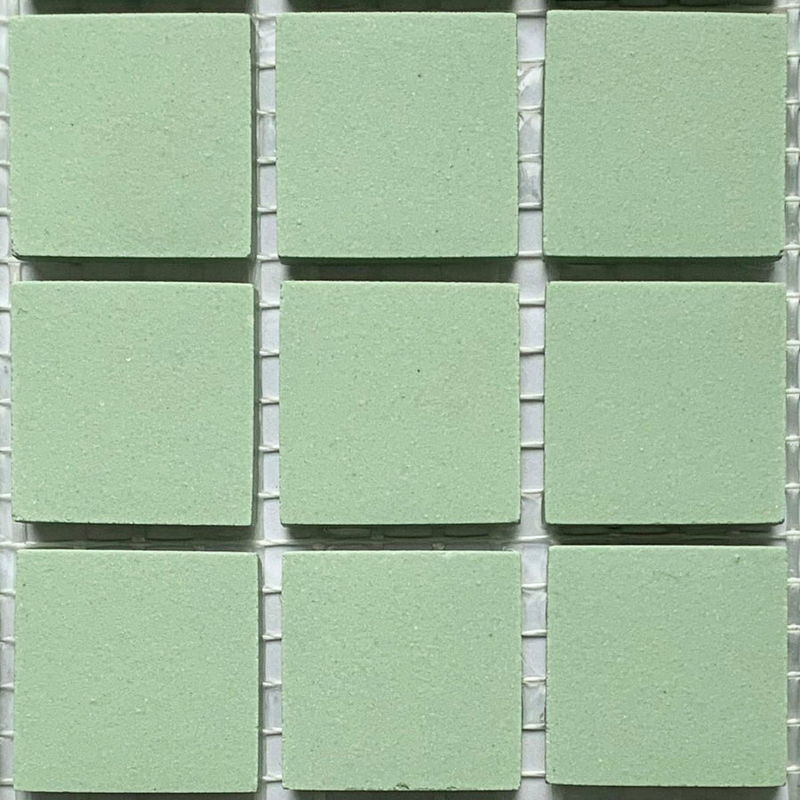Winckelmans Pistache – carreaux de mosaïque mats de 20x20 mm sur filet