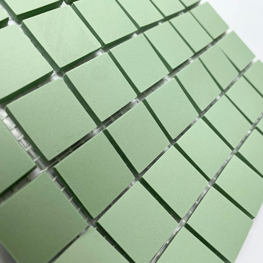 Winckelmans Pistache – carreaux de mosaïque mats de 20x20 mm sur filet