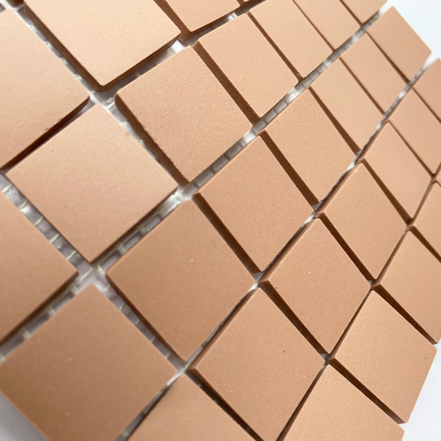 Winckelmans Vieux Rose – pastilhas de mosaico mates de 20x20 mm sobre rede