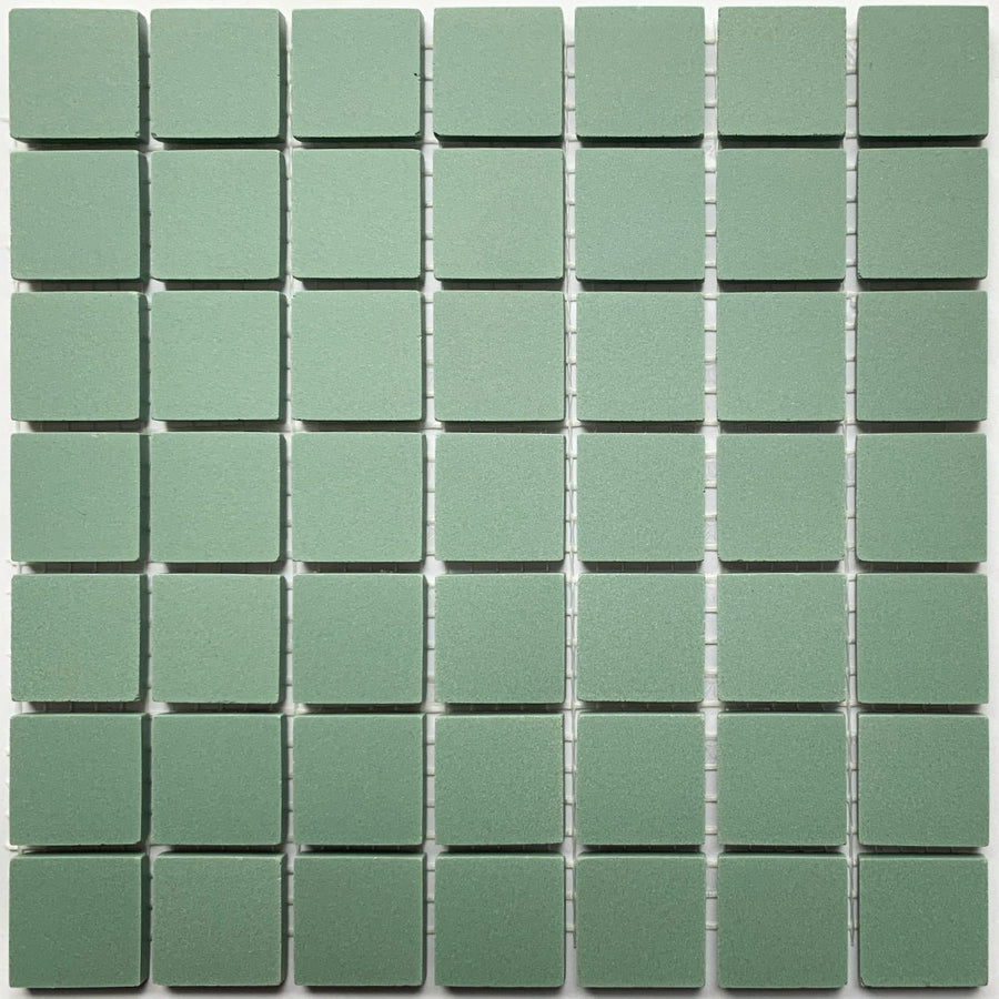 Winckelmans Vert – carreaux de mosaïque mats de 20x20 mm sur filet