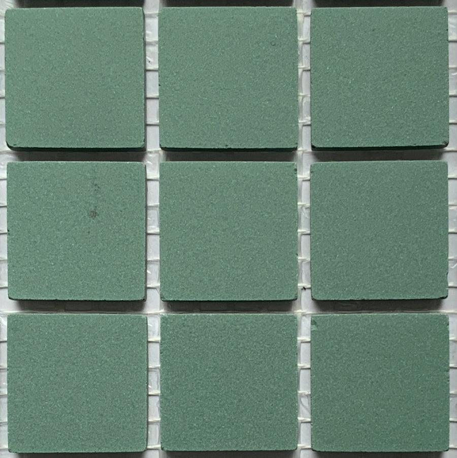 Winckelmans Vert Foncé – pastilhas de mosaico mates de 20x20 mm sobre rede