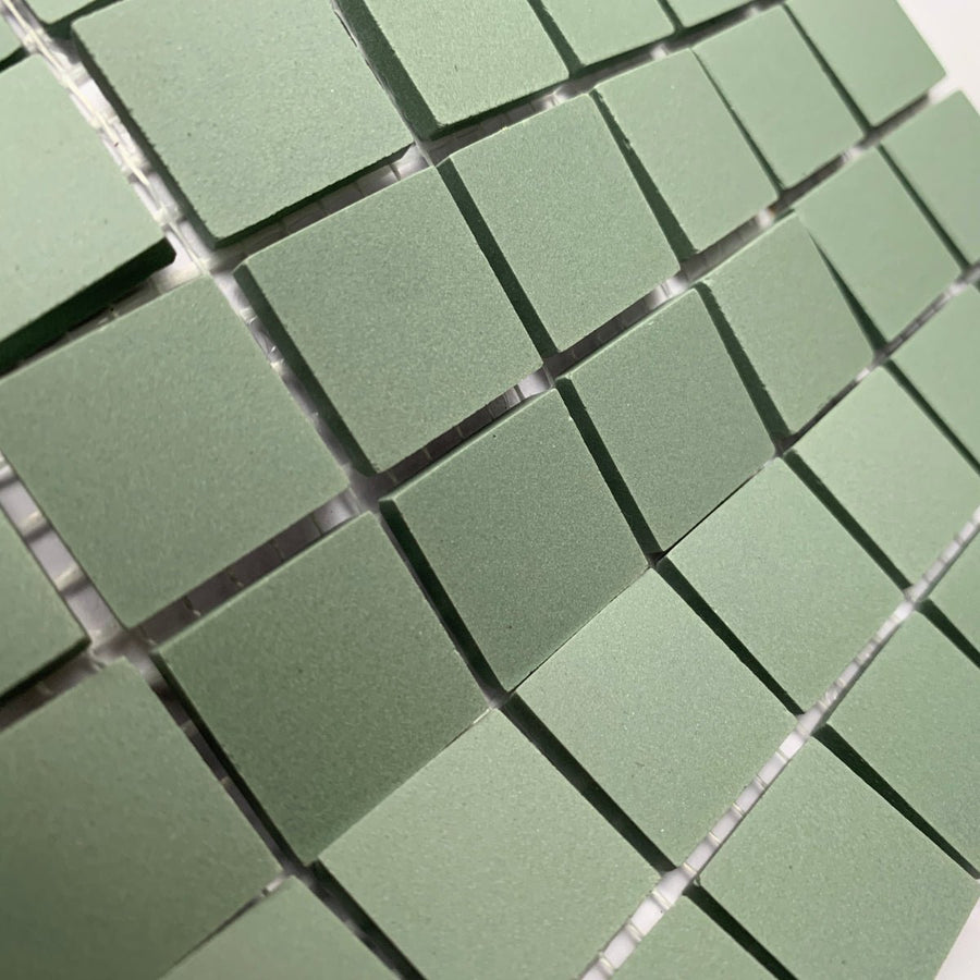 Winckelmans Vert Pale – carreaux de mosaïque mats de 20x20 mm sur filet